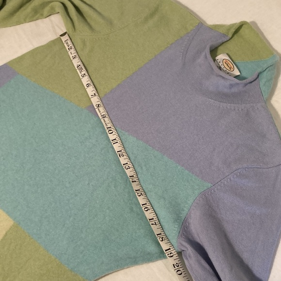 Talbots pure cashmere cowl neck colorblock sweater L - Picture 5 of 13